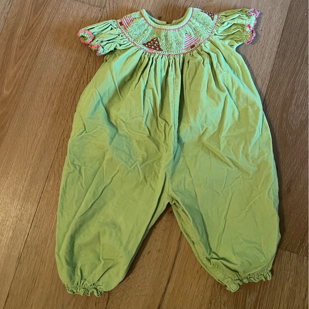 Toddler Christmas Smocked Bubble